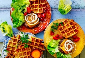 Gaufrite met spicy smashburger